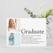 Absolvente Definition 2 Foto Schwarz und Weiß Einladung (Stehend Vorderseite)