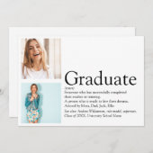 Absolvente Definition 2 Foto Schwarz und Weiß Einladung (Vorne/Hinten)