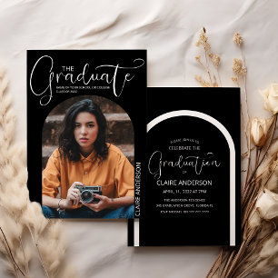 Absolventen-Bogen-Foto-Abschluss-Einladung Einladung