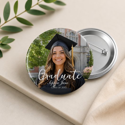 Absolventen-Foto Name Jahr Abschluss Elternteil Button