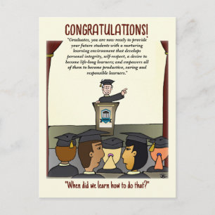 Absolventen Gelbe Grußkarte Postkarte