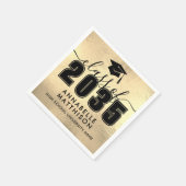 Absolventen Gold Abschlussfeier Serviette (Ecke)