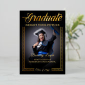 Absolventen, goldene Touch erhellen Ihre Zukunft Folieneinladung (Stehend vorne)