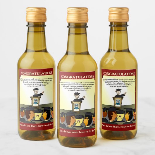 Absolventen Klappkarte Weinetikett (Flaschen)