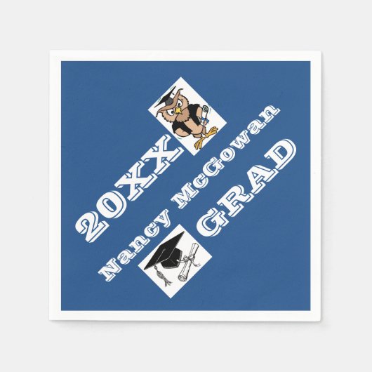 Absolventen Personalisiert Name Napkins Serviette (Vorderseite)