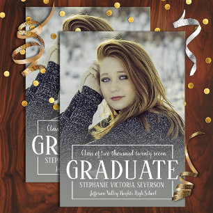 Absolventen-Porträt-Foto-Vorlage Abschlussfeier Einladung