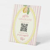 Absolventen-QR-Code-Geschenkfonds Sockelschild (Vorderseite)