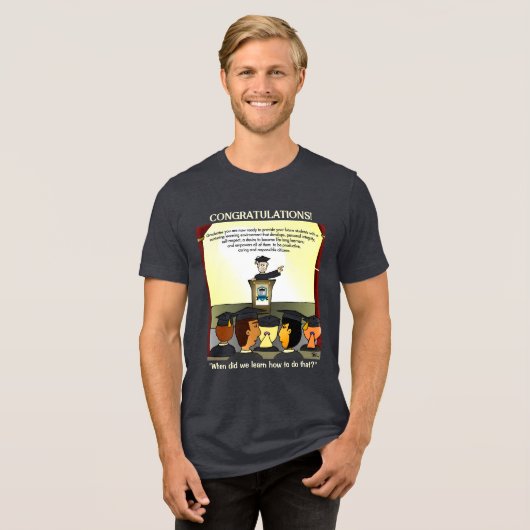 Absolventen Tri-Blend Shirt (Vorderseite voll)
