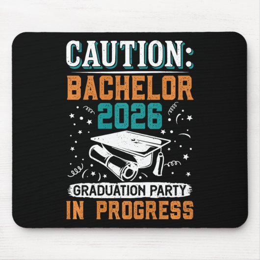 Absolventen Warnung Bachelor 2026 Abschlussfeier G Mousepad (Vorne)
