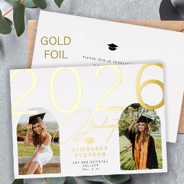 Absolventenbogenfoto elegant 2026 Abschluss Folieneinladung