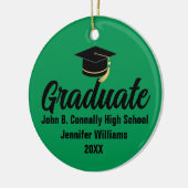 Absolventenfoto 2026 Benutzerdefiniert Grün Schwar Keramik Ornament (Links)