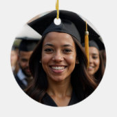 Absolventenfoto 2026 Benutzerdefiniert Grün Schwar Keramik Ornament (Hinten)