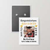 Absolventenfoto Abschluss Gratulation individuell Button (Vorderseite/Rückseite)