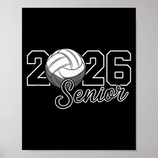 Absolventin 2026 Volleyball-Mutter High-School-Abs Poster (Vorne)