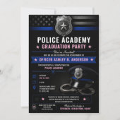 Absolventin der Polizeischule Thin Blue Line | Einladung (Vorderseite)