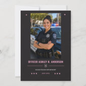 Absolventin der Polizeischule Thin Blue Line | Einladung (Rückseite)