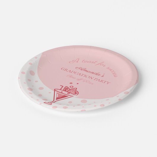 Absolventin Girly Bubble in Rosa Pappteller (Schrägansicht)