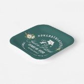 Absolventin Personalisiert Name Blumengrün Pappteller (Gewinkelt)