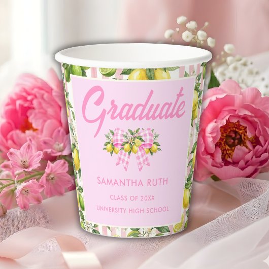 Absolventin Pink Lemon Absolventenfeier Pappbecher