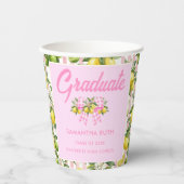 Absolventin Pink Lemon Absolventenfeier Pappbecher (Vorderseite)