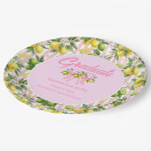 Absolventin Pink Lemon Absolventenfeier Pappteller (Schrägansicht)