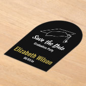 Absolventin Save the Date Acryleinladungen (Ablage )