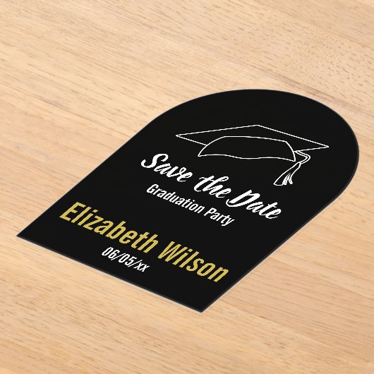 Absolventin Save the Date Acryleinladungen (Ablage )