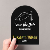 Absolventin Save the Date Acryleinladungen (Insitu (Handheld))