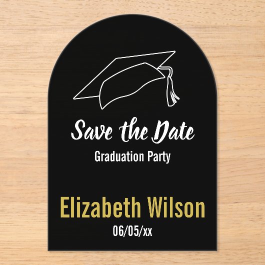 Absolventin Save the Date Acryleinladungen (Vorderseite)