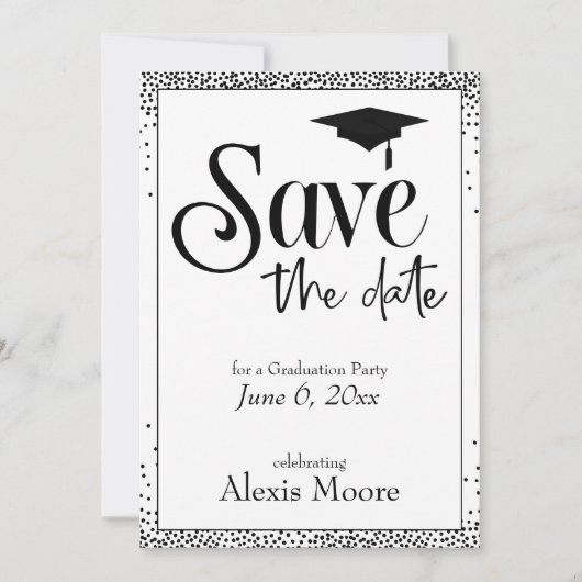 Absolventin Save the Date Magnetkarte Einladung (Vorderseite)