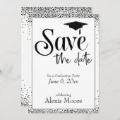 Absolventin Save the Date Magnetkarte Einladung (Vorne/Hinten)