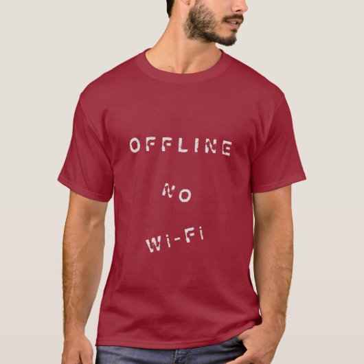 Abspielbarer Offline-Text-T - Shirt Kein Wi-Fi (Vorderseite)