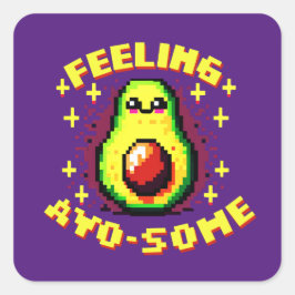 Abspielte Avocado Pixel Art 'Gefühl Avo-some' 8-Bi Quadratischer Aufkleber