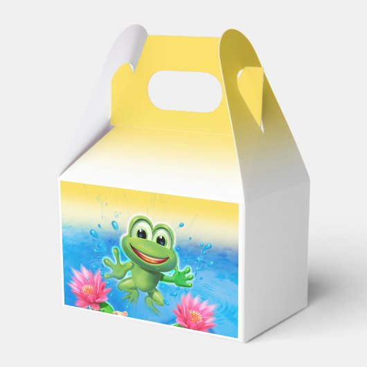 Abspringender Frog Geburtstagsfeier Geschenkschachtel (Vorderseite)