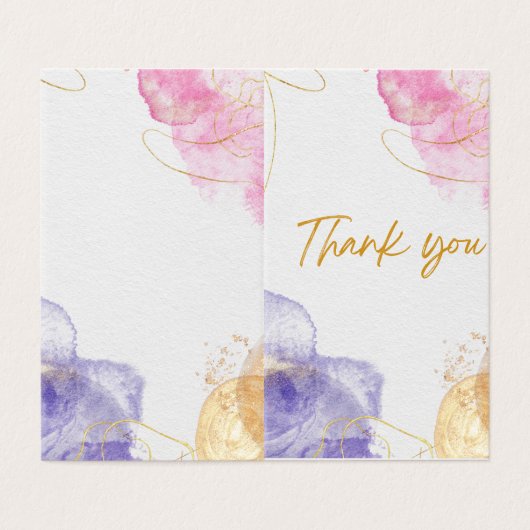 Absract WaterColor Stains Danke Karte (Außenseite Aufgefaltet)