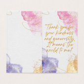 Absract WaterColor Stains Danke Karte (Innenseite Aufgefaltet)