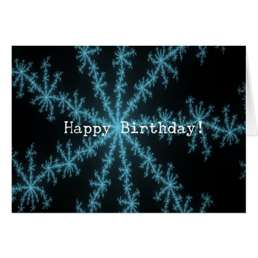 Abstact Blue Snowflake, Geburtstag (Vorderseite (Horizontal))