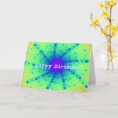 Abstact Blue und Green Birthday Karte (Gelbe Blume)