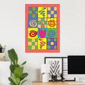 Abstact Design in Squares Poster (Heimbüro)