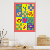 Abstact Design in Squares Poster (Küche)