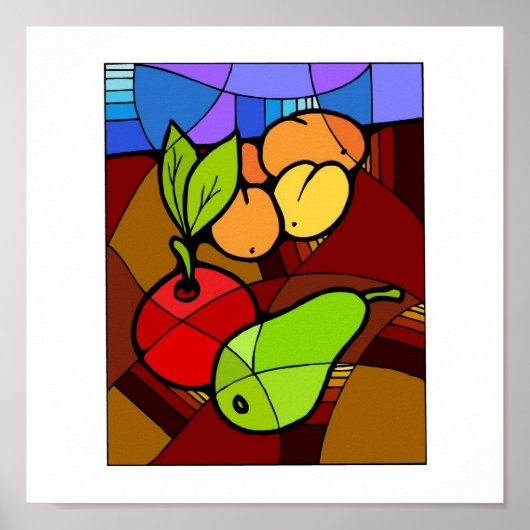 Abstact Fruit Kitchen Decor 15x15 Poster (Vorne)