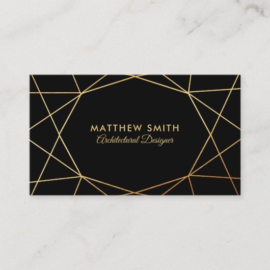 Abstact Geometric Gold Lines Modern Business Card Visitenkarte (Vorderseite)