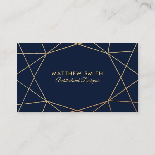 Abstact Geometric Gold Lines Modern Business Card Visitenkarte (Vorderseite)