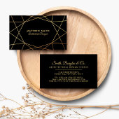 Abstact Geometric Gold Lines Modern Business Card Visitenkarte