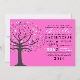 Abstact Tree of Life Bat Mitzvah Einladung