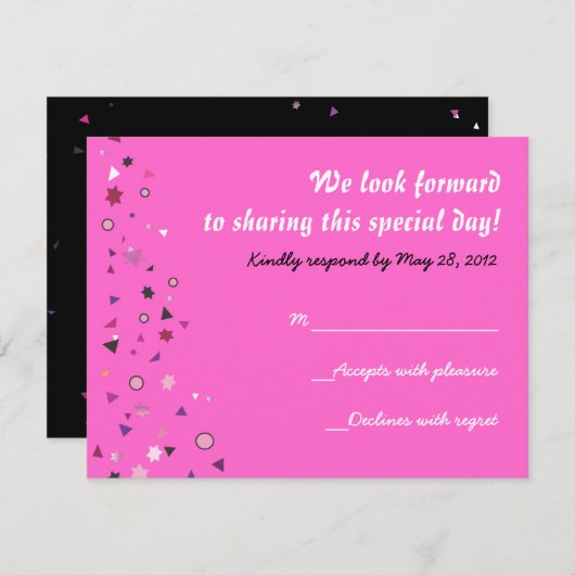 Abstact Tree of Life Bat Mitzvah Reply Card RSVP Karte (Vorne/Hinten)