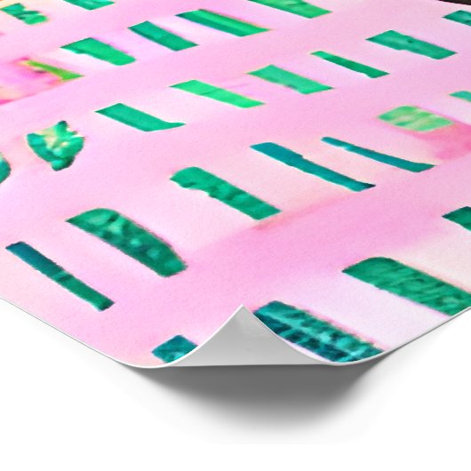 Abstact Vase and Table Setting in Aqua and Orange Poster (Ecke)