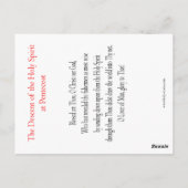 Abstammung des Heiligen Geistes (Pfingsten) Gebets Postkarte (Rückseite)