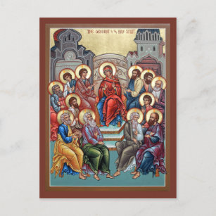 Abstammung des Heiligen Geistes (Pfingsten) Gebets Postkarte