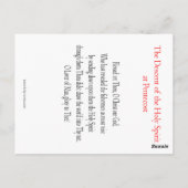 Abstammung des Heiligen Geistes (Pfingsten) Gebets Postkarte (Rückseite)